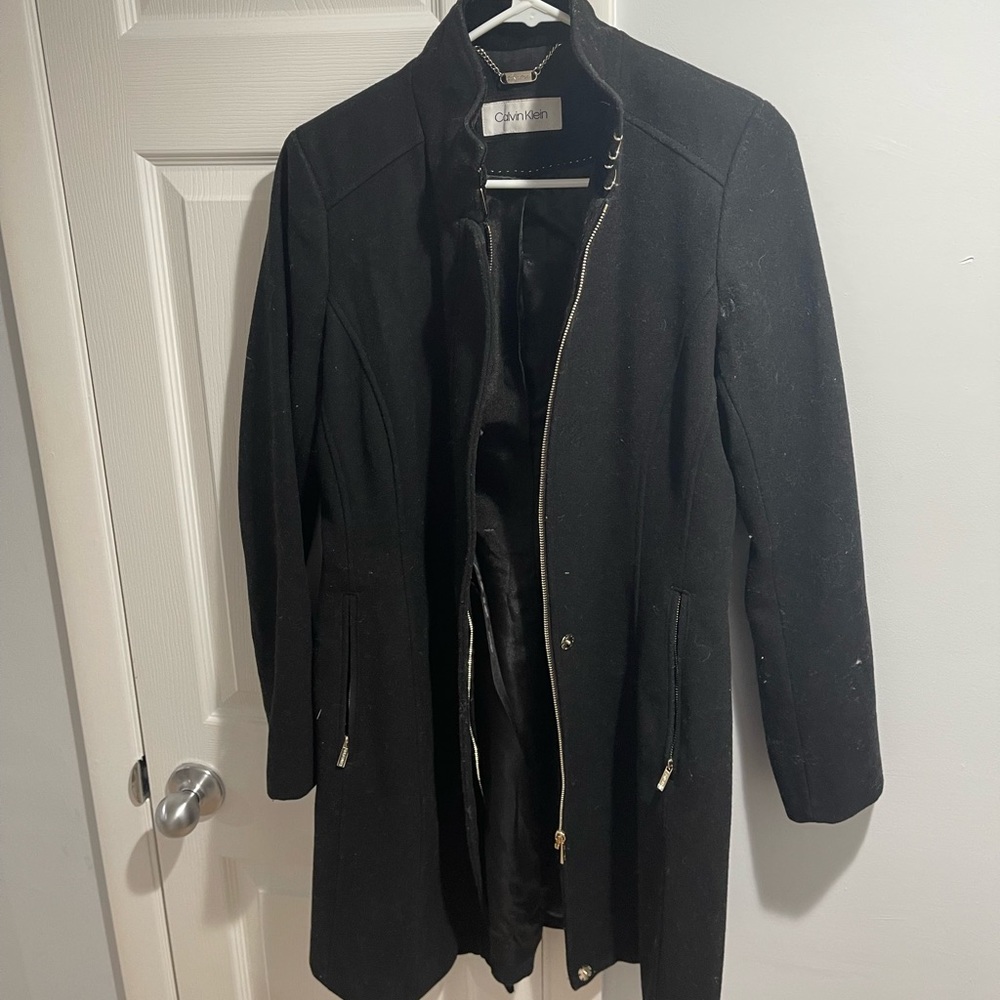 Calvin Klein black wool coat